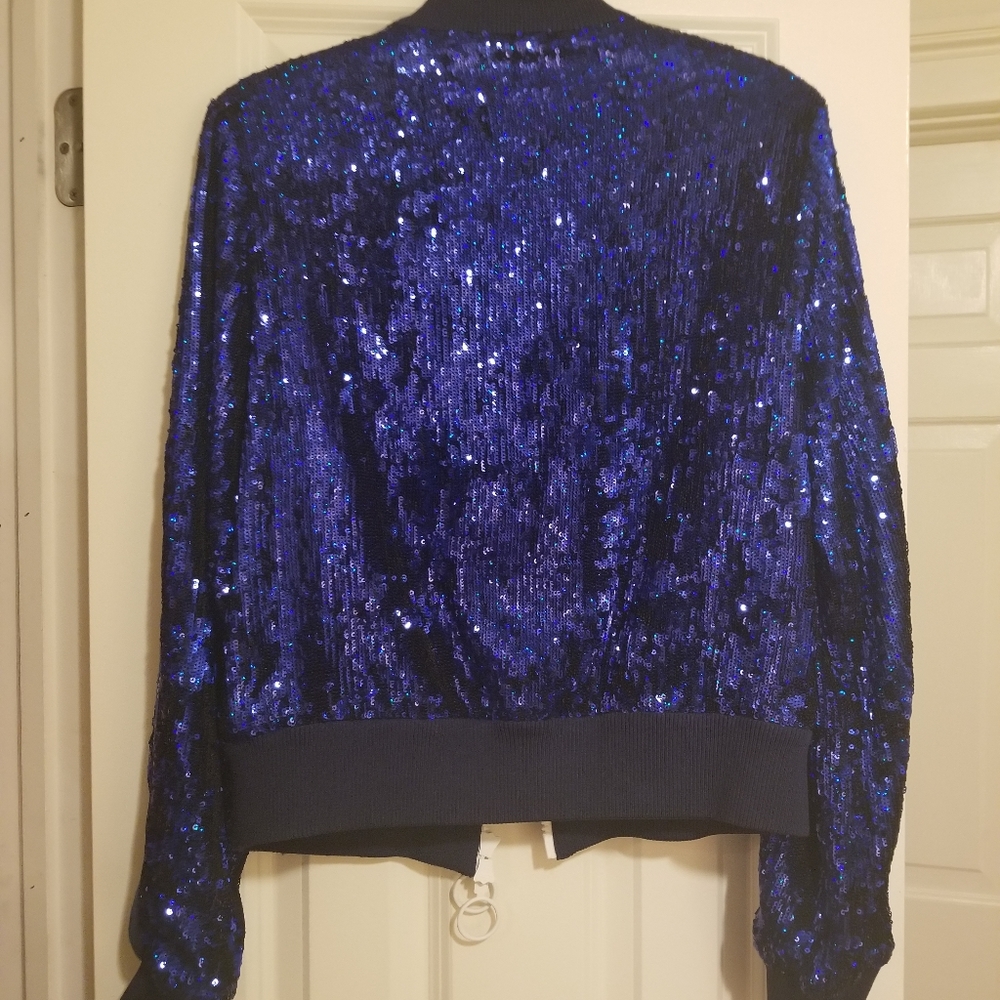 Off-White Blue Sequin Track Jacket - image 2
